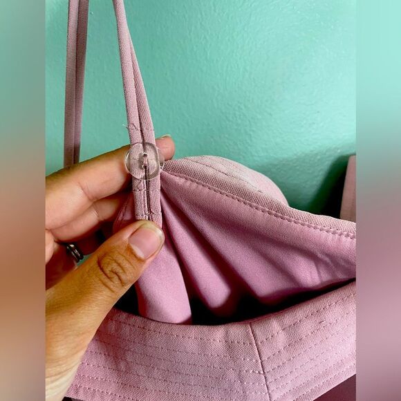 Anthropologie Greylin Ellie Blush Pink Off the Shoulder Tie Waist Romper SZ S - Picture 6 of 9